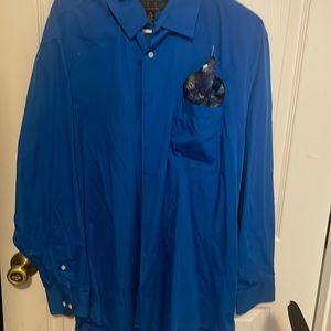 Alexander Julian xl shirt dark blue nice long button up